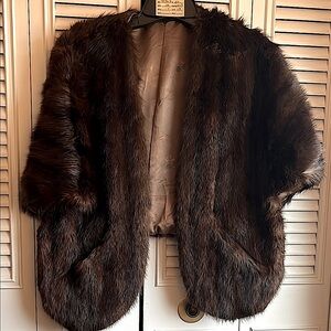 Vintage Brown real fur vest